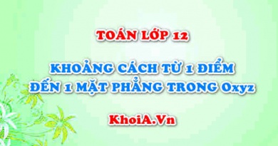 Tính khoảng cách từ 1 điểm đến 1 mặt phẳng trong không gian Oxyz và bài tập - Toán lớp 12